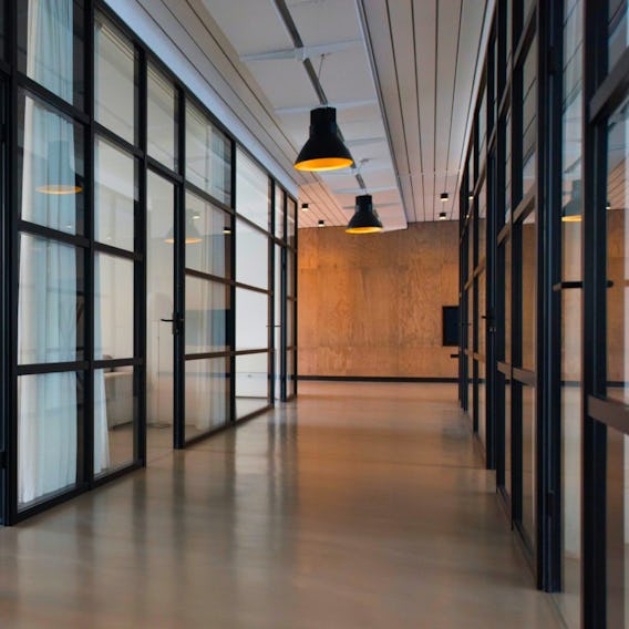 internal office glass Office hallway glass dividers and doors